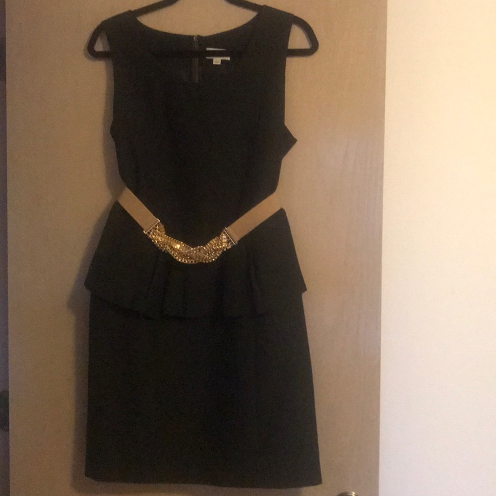 Professional Black Peplum sleeveless Dress